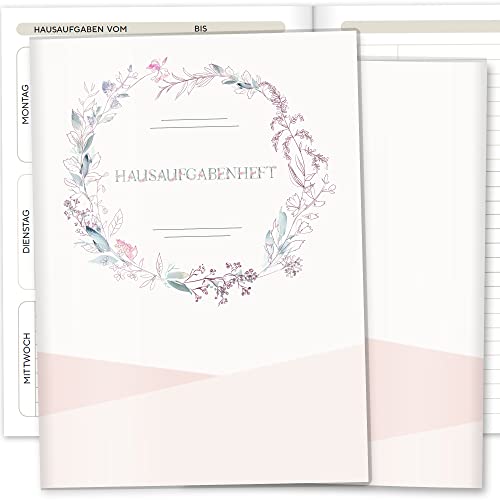 Hausaufgabenheft Hülle Rehkitz inkl. Heft Schulheft Schutzhülle Umschlag schöne Geschenkidee (Hausaufgabenheft ohne Personalisierung, ohne Motiv) von Olgs