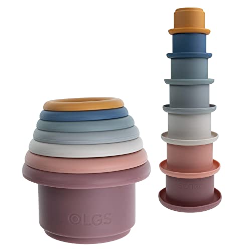 OLGS Silikon Stapelbecher Spielzeug für Kinder | Baby Stapelturm 7 Teile zum Bauen Covered | Lernspielzeug Badespielzeug | Stapelspielzeug Motorikspielzeug für Junge Mädchen, Frühförderung ab 6 Monate OLGS Silikon Stapelbecher Spielzeug für Kinder | Baby Stapelturm 7 Teile zum Bauen Covered | Lernspielzeug Badespielzeug | Stapelspielzeug Motorikspielzeug für Junge Mädchen, Frühförderung ab 6 Monate von Olgs