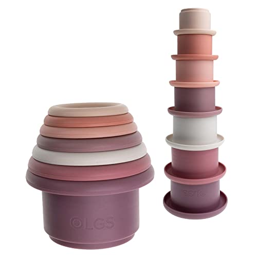 OLGS Silikon Stapelbecher Spielzeug für Kinder | Baby Stapelturm 7 Teile zum Bauen Rose | Lernspielzeug, Badespielzeug | Stapelspielzeug, Motorikspielzeug für Junge Mädchen | Frühförderung ab 6 Monate OLGS Silikon Stapelbecher Spielzeug für Kinder | Baby Stapelturm 7 Teile zum Bauen Rose | Lernspielzeug, Badespielzeug | Stapelspielzeug, Motorikspielzeug für Junge Mädchen | Frühförderung ab 6 Monate von Olgs