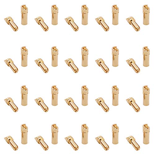 OliRC 20 Paare Kreuz 3.5mm Männliche Weibliche Gold Kugel Banane Anschluss für Batterie ESC Stecker (C130-20) von OliRC