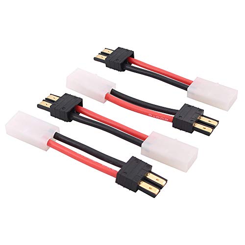 OliRC 4 St. kompatibel mit Big Tamiya Weiblich zu Traxxas TRX Männlichen RC Verbinder Adapter mit 14awg 5cm Draht(C88-4) von OliRC
