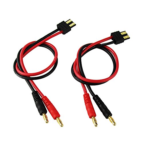 OliYin 2 stücke Männlich TRX Stecker auf 4,0mm Vergoldete Bananenstecker mit 14AWG Silikagel Ladekabel L 300mm 11,8 Zoll (Packung von 2) von OliYin