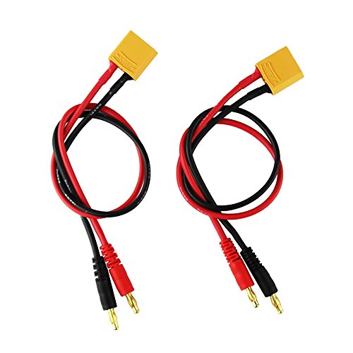 OliYin 2 stücke XT90 zu 4,0mm Bananenstecker mit 30 cm 11,8 Zoll 14 AWG Silikon Kabel Ladegerät Draht Lipo Batterie Verbinden Kabel für FPV RC Netzteil (Packung von 2) von OliYin