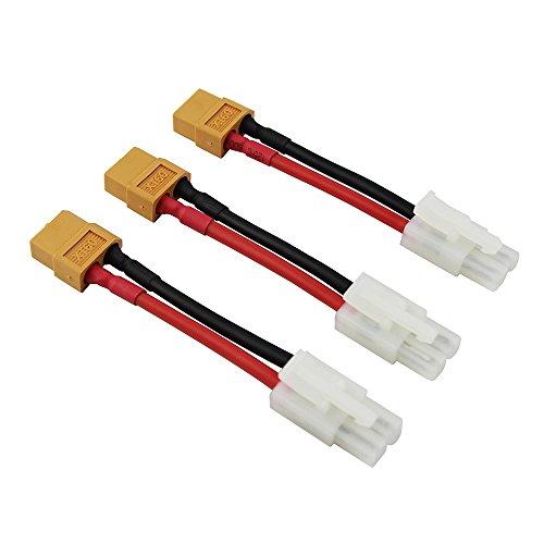 OliYin 3 stücke Compatible for Tamiya Männlichen zu XT60 Weiblich Stecker Adapter 14awg 1,96 inch Draht für NiCd NiMH Dynamite Packs (Packung von 3) von OliYin