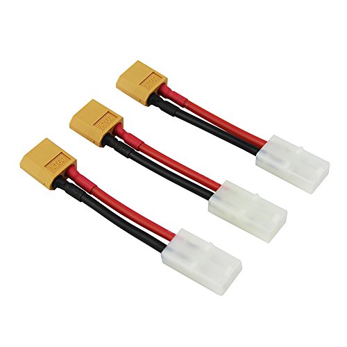 OliYin 3 stücke Compatible for Tamiya Weiblich zu XT60 Männlichen Stecker Adapter 14awg 1,96 inch Draht für NiCd NiMH Dynamite Packs (Packung von 3) von OliYin