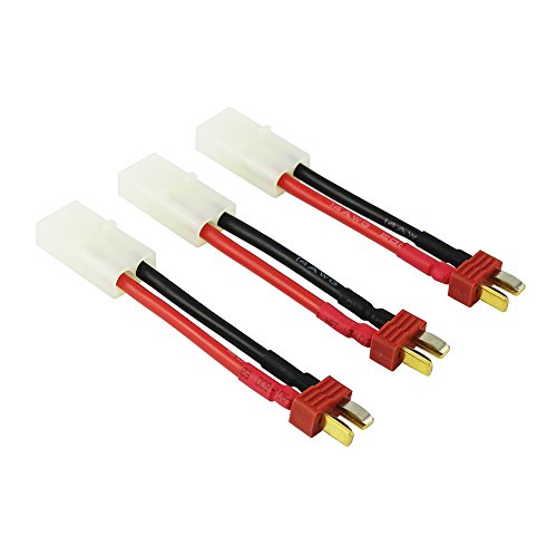 OliYin 3 stücke Compatible for Tamiya Buchse zu Anti-Rutsch-Deans Stecker Adapterkabel 14awg 1,96 Zoll für Lipo Ladegerät(Packung von 3) von OliYin