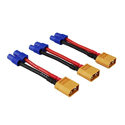 OliYin 3 stücke XT60 XT-60 Stecker auf EC3 Buchse Adapter Adapter Draht für RC Lipo Batterie 14awg 1,96 inch Kabel (Packung 3) von OliYin