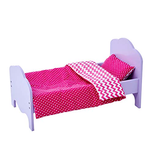 Kleine Prinzessin 45 cm Puppen-Einzelbett, Lila & Bettzeug - Modernes Zickzackmuster TD-11929-1G Kleine Prinzessin 45 cm Puppen-Einzelbett, Lila & Bettzeug - Modernes Zickzackmuster TD-11929-1G von Olivia's Little World