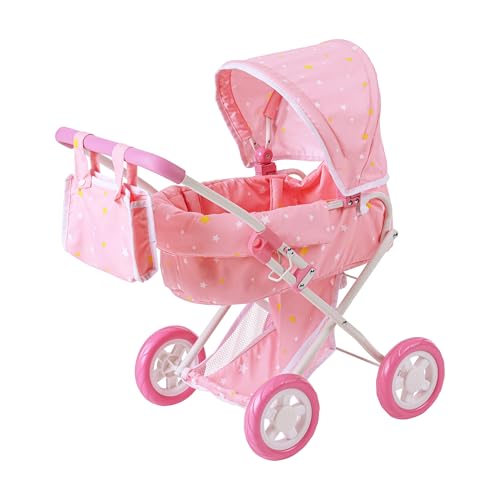 Olivia's Little World Twinkle Stars Deluxe Kinderwagen Puppenwagen Rosa OL-00011 von Olivia's Little World