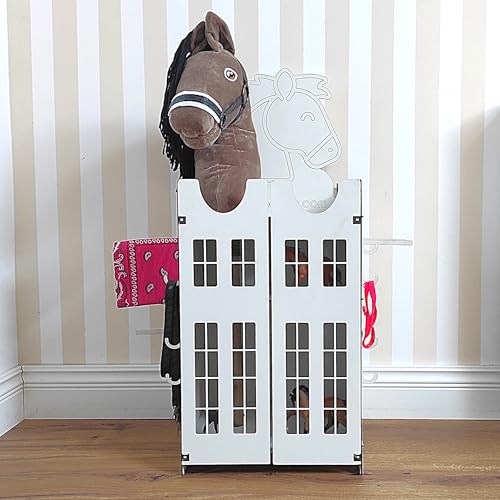 Hobby Horse Stall, Stall für 2 Pferde, Holzstall fur 2 Steckenpferd, Hobby Horse Ständer, Hobby Horse Zubehör mit Stauraum & Haken Hobby Horse Stall, Stall für 2 Pferde, Holzstall fur 2 Steckenpferd, Hobby Horse Ständer, Hobby Horse Zubehör mit Stauraum & Haken von OliwoodCnc