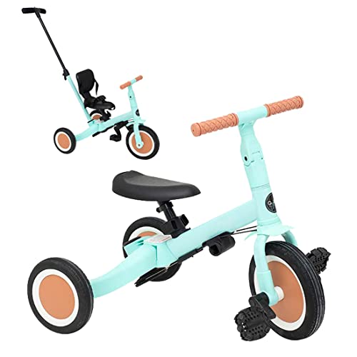 Olmitos - Evolution Dreirad für Babys 5-in-1 GYRO - Kinderfahrrad von 1 Jahr bis 5 Jahren - Dreirad zum Fahrrad mit oder ohne Pedale - anpassbar und umrüstbar (Minze) von Olmitos