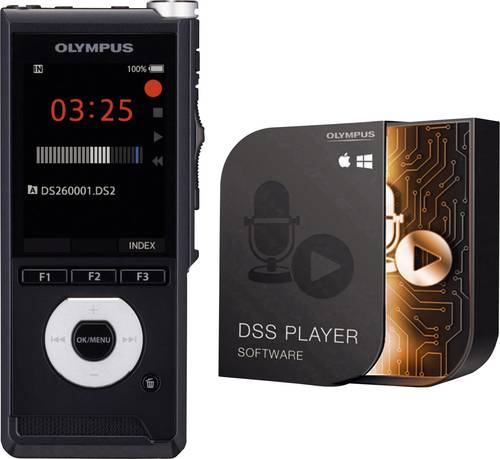 Olympus DS-2600 Digitales Diktiergerät Aufzeichnungsdauer (max.) 56h Schwarz inkl. 2GB SD-Karte, in von Olympus