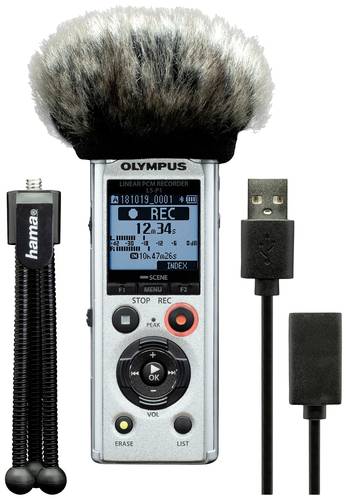 Olympus Digitales Diktiergerät LS-P1 Podcaster Kit Aufzeichnungsdauer (max.) 123h Silber von Olympus