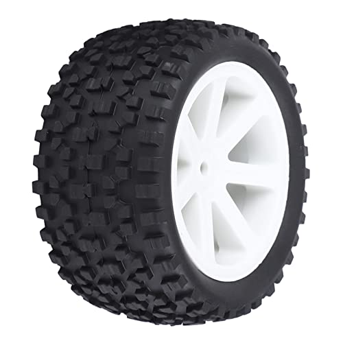 Omabeta 4pcs 1/10 RC Tire Wheel Tire Set Hochwertige Nylonfelgen Superior Gummi -Schwamm -Füllung mit Besserem Griff für Rotes HSP HPI Hobbyking Losi VRX LRP ZD Racing Crawler CAR (Weiß) von Omabeta