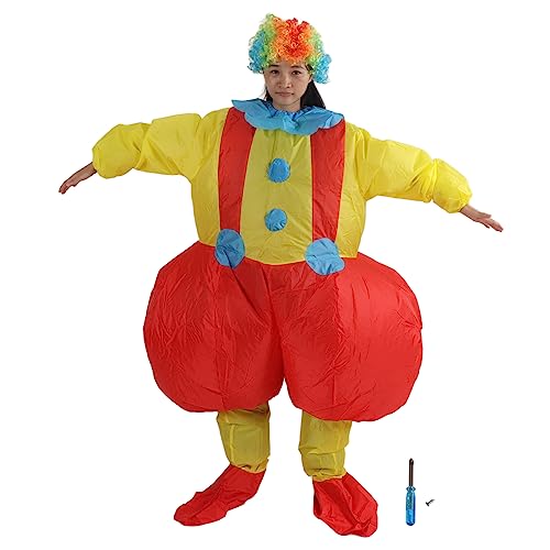 Omabeta Aufblasbares Clownkostüm Erwachsener Clown Aufblasbarer Anzug Big Ass Design Wasserdichtes Leichtgewicht für Cosplay -Partys Carnivals Festivals von Omabeta