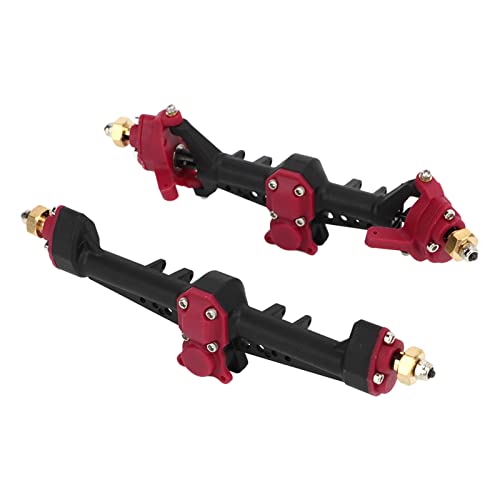Omabeta Kunststoffgehäuse, Erhöhte Vorderpfahl -Baugruppe, 3 Mm Breiter und 6 Mm Höheres Upgrade, Achsen für SCX24, EMAX ES08MA II Servo Kompatibel (Schwarz rot) von Omabeta