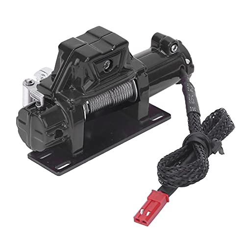 RC Automatic Winch, Metal Winch Ersatz für 1/10 RC Axial SCX10 D90 TF2 CC01, Pass mit Fernbedienungsautos, Einfach Installation Leichtgewicht (Schwarz) von Omabeta