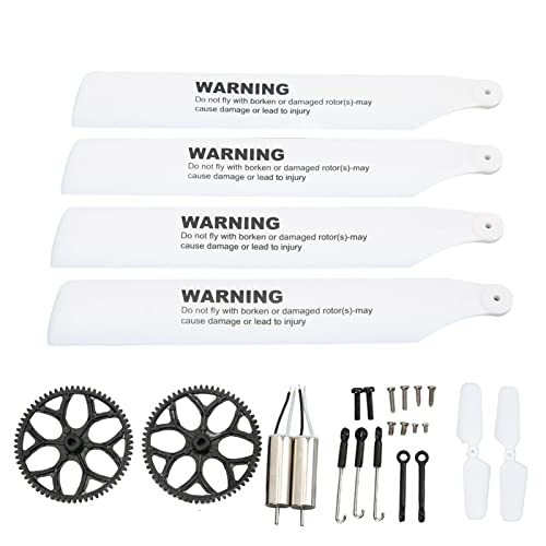 Omabeta RC-Helikopter-Rotorblätter-Motor-Upgrade-Kit, Kunststoff-Aluminiumlegierung, Stabile Leistung, Einfache Installation mit Hauptrotorblatt, Pleuelstange, Zahnrad, Schraube, von Omabeta
