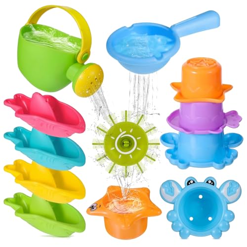 Omnikryp Badewannenspielzeug, Badespielzeug Baby ab 1 2 3 4 Jahr, Wasserspielzeug Kinder, Pool Spielzeug für Kleinkinder, Jungen, Mädchen 1 2 3 4 Jahre alt von Omnikryp