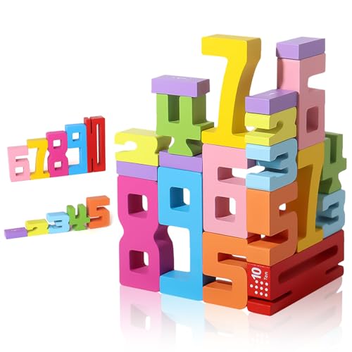 Omnikryp Wooden Number Building Blocks, Digital Building Blocks, Zahlenbausteine zum Stapeln, Buntes Pädagogisches Lernspielzeug, Zahlenblocks Zahlen zum Stapeln und Rechnen Omnikryp Wooden Number Building Blocks, Digital Building Blocks, Zahlenbausteine zum Stapeln, Buntes Pädagogisches Lernspielzeug, Zahlenblocks Zahlen zum Stapeln und Rechnen von Omnikryp