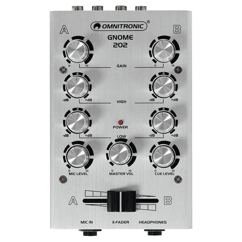 Omnitronic GNOME-202 Mini-Mixer silver DJ-Mixer von Omnitronic