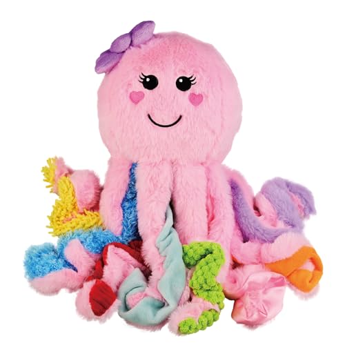 Omuyasi Kuscheltier Baby Spielzeug ab 3 6 9 12 Monate, Rosa Octopus Plüschtier mit 8 Texturierte Tentakel, Autismus ADHS Sensorik Spielzeug Mädchen 1 2 3 Jahre, Ostern Geschenke für Baby Mädchen von Omuyasi