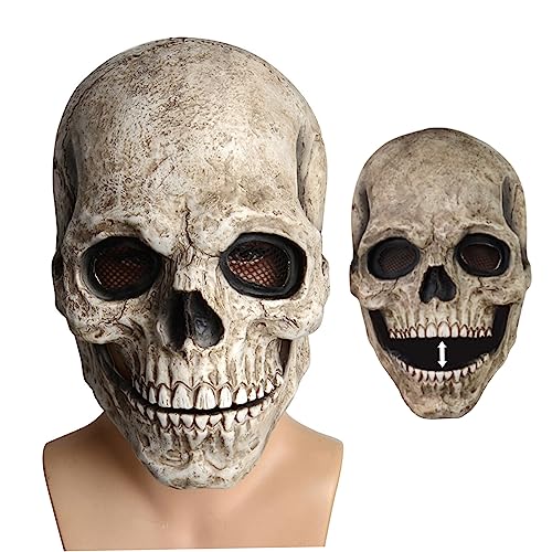 Scary Halloween Gesichtsabdeckung für mehr als 8 Jahre alte Halloween -Schädel -Gesichtsbedeckung mit beweglichen Kiefer voll beängstigendem Skelett gruselige Masque Kopfbedeckung für Cosplay -K.. Scary Halloween Gesichtsabdeckung für mehr als 8 Jahre alte Halloween -Schädel -Gesichtsbedeckung mit beweglichen Kiefer voll beängstigendem Skelett gruselige Masque Kopfbedeckung für Cosplay -K.. von OnIUeZky