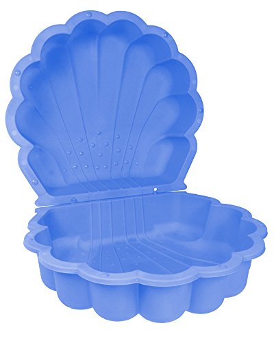 Ondis24 Wassermuschel Sandmuschel Sandkasten 2-teilig aus Kunststoff Muschel mit Deckel (87cm, Blau) von Ondis24