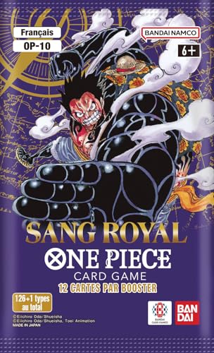 Asmodee – One Piece – OP-10 Booster – Bandai – Gesellschaftsspiele – Sammelkartenspiel – Blut Royal – französische Version von One Piece Card Game