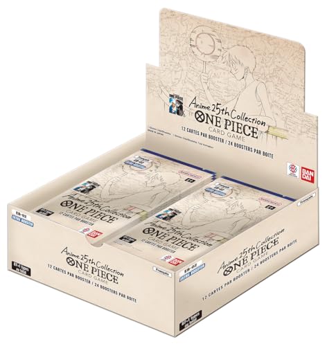One Piece – Box mit 24 extra Boosterpacks EB-02: Anime 25th Collection – französische Version von One Piece Card Game