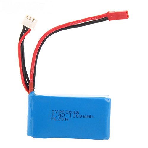 Wltoys 7.4v 1100mah Li-po Spielzeug Helicopter Batterie für Rc Auto Spielzeugauto Ersatzteil Akku (Batterie*2) von OneBird