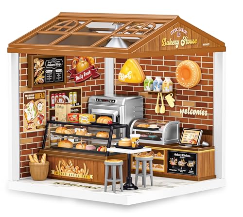 Miniatur Haus Selber Bauen Deko für Schreibtisch oder Bücherregal Puppenhäuser ，DIY Miniature House Becka's Backhaus - Miniatur Bäckerei House Bausatz (Bakery House) von OneChois