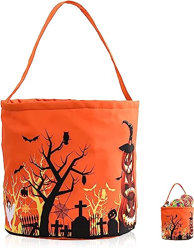 OneNine Halloween Süßigkeit Beutel, Leuchtend Halloween Tasche, Halloween Korb Für SüßIgkeiten, 3 Beleuchtungsmodi, Süßes oder Saures, Halloween Home Party Decor von OneNine