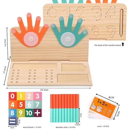 OneNine Kinder Holz Spielzeug, Montessori Zahlen Lernen Multifunktional Doppelseitig Mathematik Holz Bildung-Spielzeug, Pädagogische Rechenspiel 3 4 5 6 Jahre, Fingerzähl-Mathespielzeug OneNine Kinder Holz Spielzeug, Montessori Zahlen Lernen Multifunktional Doppelseitig Mathematik Holz Bildung-Spielzeug, Pädagogische Rechenspiel 3 4 5 6 Jahre, Fingerzähl-Mathespielzeug von OneNine