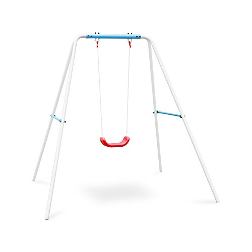 Oneconcept Miri - Gartenschaukel, Kinderschaukel, Schaukelgestell mit Schaukel, für Kinder von 3-10 Jahren bis 45 kg, dauerhafte Befestigung per Beton-Sockel, inkl. 4 Erdnägel, blau-weiß Oneconcept Miri - Gartenschaukel, Kinderschaukel, Schaukelgestell mit Schaukel, für Kinder von 3-10 Jahren bis 45 kg, dauerhafte Befestigung per Beton-Sockel, inkl. 4 Erdnägel, blau-weiß von Oneconcept