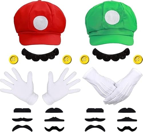 Oneroomone Mario Und Luigi Kostüm, Luigi Kostüm Hut, Cosplay-Kostüme Für Kinder, Lustiger Hut Karneval Halloween Cosplay Kostüme Für Männer, Frauen, Jungen, Mädchen Oneroomone Mario Und Luigi Kostüm, Luigi Kostüm Hut, Cosplay-Kostüme Für Kinder, Lustiger Hut Karneval Halloween Cosplay Kostüme Für Männer, Frauen, Jungen, Mädchen von Oneroomone