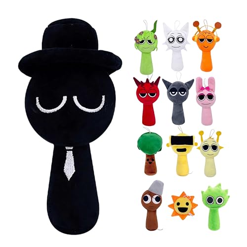 Sprunki Incredibox Kuscheltier Plüschspielzeug : Kuscheliger weicher Plüsch,Robust & Umweltfreundlich für Kinder und Spielefans (Black) von Onetraum
