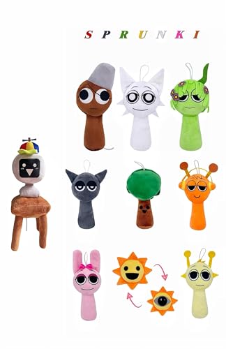 Onetraum Sprunki Incredibox Kuscheltier Plüschspielzeug : Kuscheliger weicher Plüsch,Robust & Umweltfreundlich für Kinder und Spielefans (Sprunki 10er Set) von Onetraum