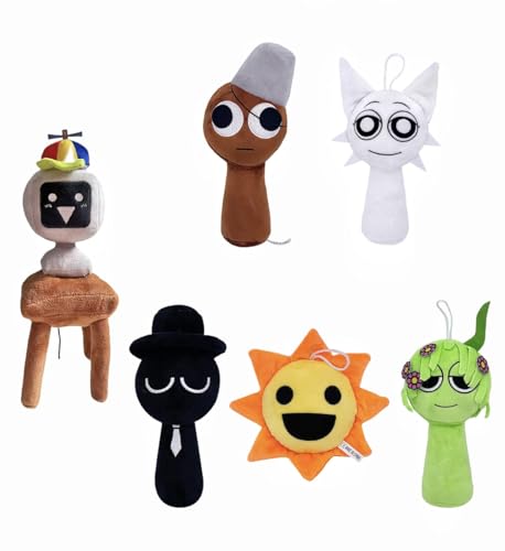 Onetraum Sprunki Incredibox Kuscheltier Plüschspielzeug : Kuscheliger weicher Plüsch,Robust & Umweltfreundlich für Kinder und Spielefans (Sprunki 6er Set B) von Onetraum