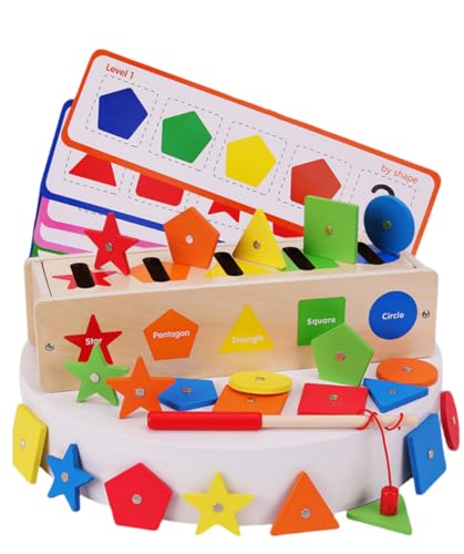 Onikiz Montessori-Matching-Holzspielzeug für 2 3 4 Jahre, Farbsortierung & Stapeln Passende Spielzeuge Formsortierspiel aus Holz für Frühes Lernen, Magnetishe Lernspiele Mathe Feinmotorikspielzeug von Onikiz