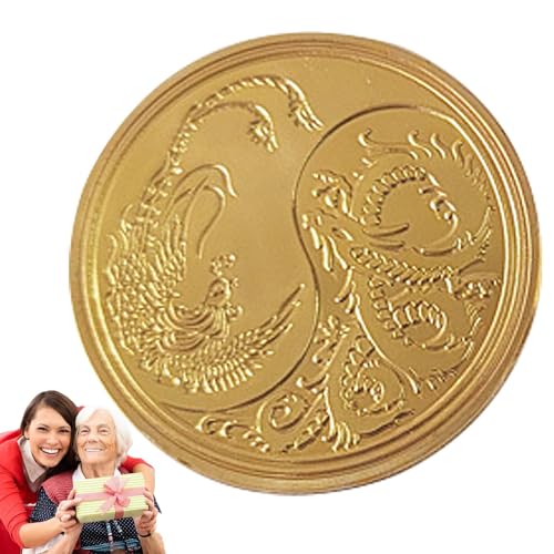 Onkujlpst Chinesisches Neujahr 2024 Drachenmünze – Traditionelle chinesische Drachenmünze 2024 Chinesischer Drache Glücksmünze für Geld, Glück, Gesundheit, Reichtum, chinesische Neujahrsgeschenke von Onkujlpst