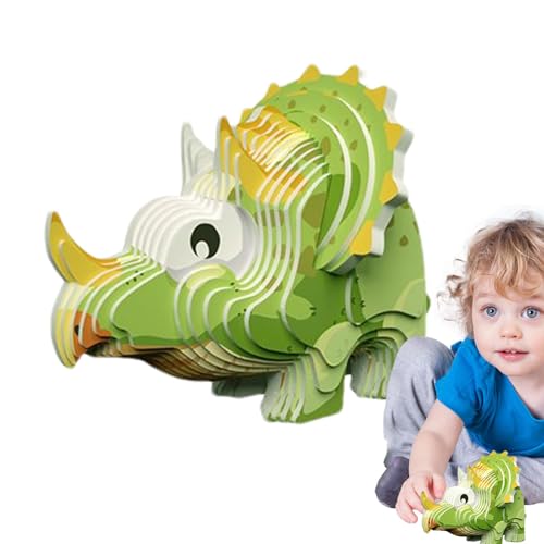 Onkujlpst Dinosaurier-Puzzles für Kinder,3D-Dinosaurier-Puzzles | Papier-Dinosaurier-Puzzle-Spielzeug - Papier-Tierpuzzle, pädagogisches Lernspielzeug, Hand-Auge-Koordinationstraining, von Onkujlpst
