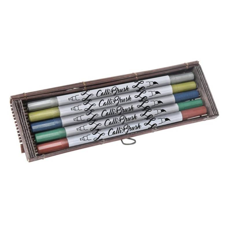 Online Calli.Brush Double Tip Pens 5er Set Metallic von Online