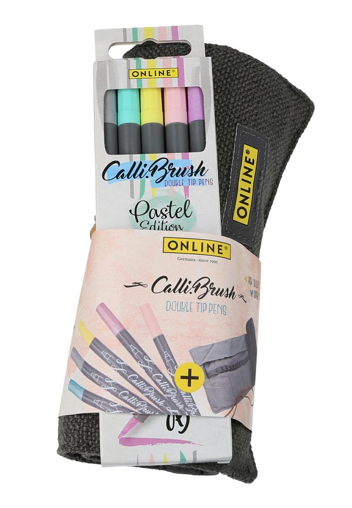 Online Calli.Brush Double Tip Pens 5er Set in Stifterolle Pastell von Online