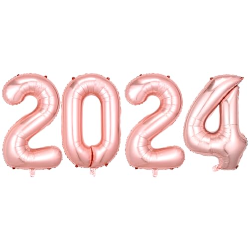 2024 Luftballons Gold,40 Zoll Folienballons | Ästhetisch glänzende große Universalballons 2024 Mylar-Ballons für Silvester Onlynery von Onlynery
