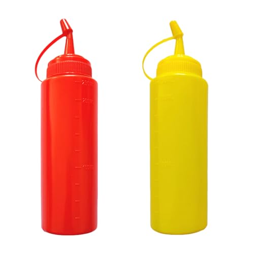 Gefälschte Rote Ketchup-Flasche, 2st Ketchup-Flasche, Kombi-Fake-Squirt-Senf Und KetchupFlasche, Kleine Ketchupflasche Ketchu-p Flaschen Quetschen, Lustige Streichflaschen Für Halloween-Requisite von Onlynery