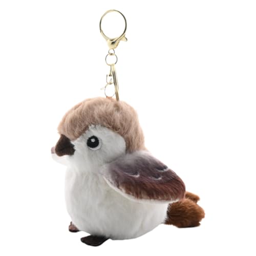 Onlynery Spatz Plüschtier, Vogel Plüsch Schlüsselanhänger, Pelzige Vogel-Plüschpuppe, Realistischer Stofftier Schlüsselanhänger, VogelStofftier, Vogeltaschen-Anhänger, Niedlicher Kleine VogelPlüschie von Onlynery