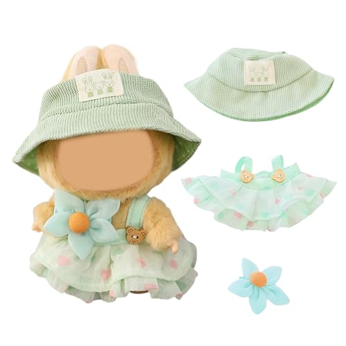 Onperpoe Puppenkleider-Set, 17 cm, 3-teiliges Puppenzubehör für 17 cm Puppen-Outfit, inklusive modischem schickem Hut, Kleid, Blumenclip für Puppenliebhaber, grüne Outfits Onperpoe Puppenkleider-Set, 17 cm, 3-teiliges Puppenzubehör für 17 cm Puppen-Outfit, inklusive modischem schickem Hut, Kleid, Blumenclip für Puppenliebhaber, grüne Outfits von Onperpoe