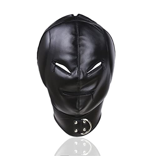 OnundOn Halloween Leder Maske mit Reißverschluss Kopfmaske Hood Karneval Maske von OnundOn