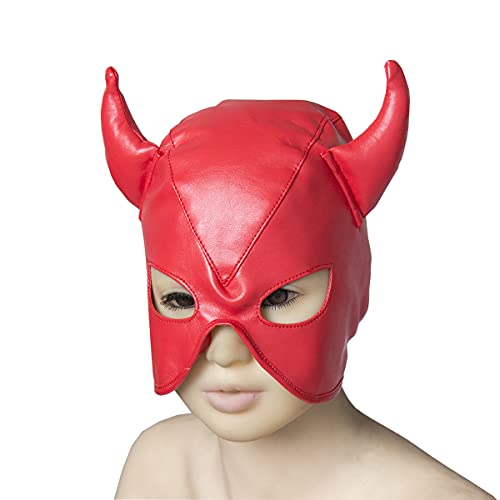 OnundOn Halloween Tierkopf Maske Leder Maske Ochsenhorn Hood von OnundOn